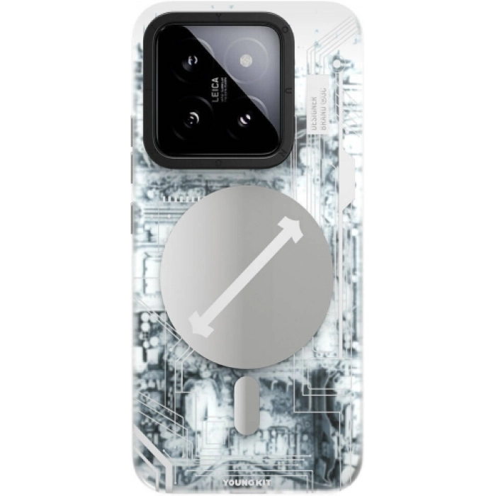 Xiaomi Mi 14 Kılıf Magsafe Şarj Özellikli YoungKit Technology Serisi Kapak - Beyaz