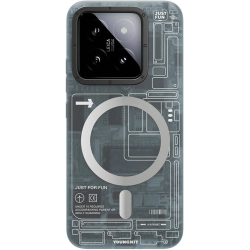 Xiaomi Mi 14 Kılıf Magsafe Şarj Özellikli YoungKit Technology Serisi Kapak - Siyah