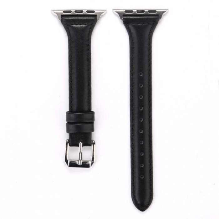 ​​​Apple Watch Ultra 49mm Kordon KRD-28 Deri Strap Kayış - Siyah