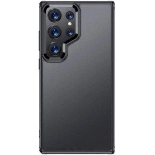 Samsung Galaxy S24 Ultra Kılıf Volks Serisi Kenarları Silikon Arkası Şeffaf Sert Kapak  - Siyah