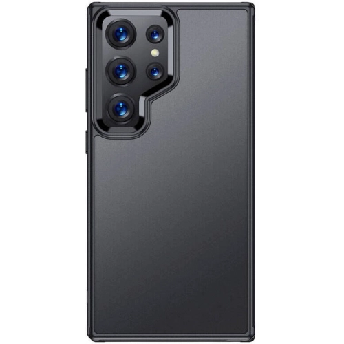 Samsung Galaxy S24 Ultra Kılıf Volks Serisi Kenarları Silikon Arkası Şeffaf Sert Kapak - Siyah