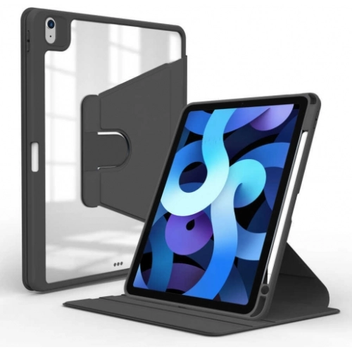Apple iPad Air 11 2024 Kılıf Zore Nayn Dönebilen Standlı Kılıf - Siyah