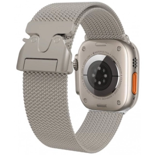 Apple Watch 10 46mm Zore KRD-25 Metal Hasır Kordon - Gri
