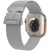 Apple Watch 10 46mm Zore KRD-25 Metal Hasır Kordon - Gümüş