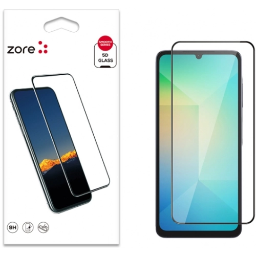 Samsung Galaxy A06 Kırılmaz Cam Tam Kapatan Kenarları Kırılmaya Dayanıklı Cam Ekran Koruyucu - Siyah