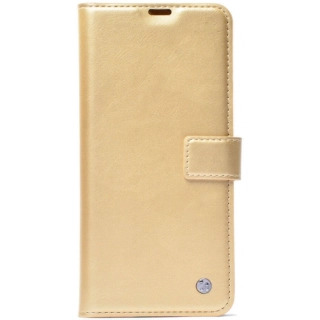 Oppo A38 Kılıf Zore Kar Deluxe Kapaklı Kılıf - Gold