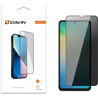 Samsung Galaxy A06 Kırılmaz Cam 5D Ekran Koruyucu Karartmalı Hayalet Cam Privacy Tam Kapatan - Siyah