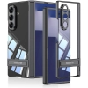 Samsung Galaxy Z Fold 7 Kılıf Kamera Korumalı Şeffaf Tasarımlı Lego Standlı Kapak - Siyah