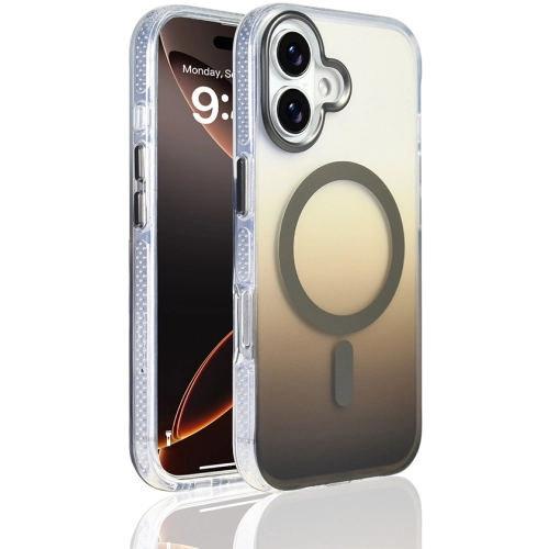 Apple iPhone 17 Kılıf M-safe Şarj Özellikli Transparan Renk Geçişli Zore Toros Kapak - Gri