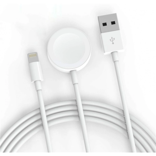 Akıllı Saat Wireless To Lightning Type-C Şarj Kablosu 1.2m - Beyaz