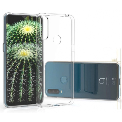 Alcatel 1s (2020) Kılıf Kamera Korumalı Esnek Silikon Kapak - Şeffaf