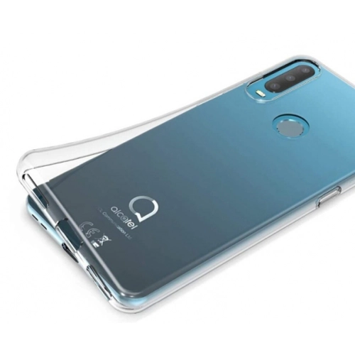 Alcatel 1s (2020) Kılıf Kamera Korumalı Esnek Silikon Kapak - Şeffaf