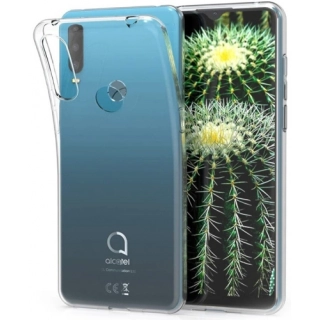 Alcatel 1s (2020) Kılıf Kamera Korumalı Esnek Silikon Kapak - Şeffaf