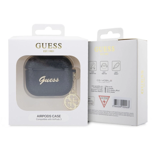 Apple Airpods 3. Nesil Kılıf GUESS Glitter 4G Charm Kapak - Gold