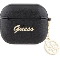 Apple Airpods 3. Nesil Kılıf GUESS Glitter 4G Charm Kapak - Siyah