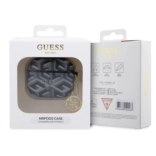 Apple Airpods 3. Nesil Kılıf Guess Orjinal Lisanslı G Cube Desenli 4G Süs Zincirli Kapak - Pembe