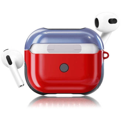 Apple Airpods 3. Nesil Kılıf Zore Shockproof Silikon - Kırmızı-Mavi