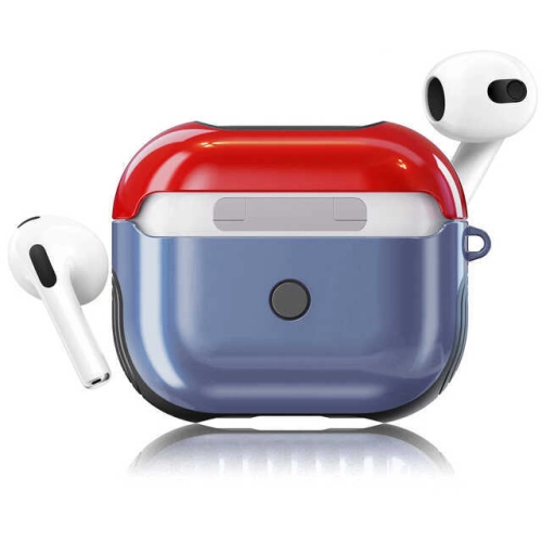 Apple Airpods 3. Nesil Kılıf Zore Shockproof Silikon - Mavi-Kırmızı