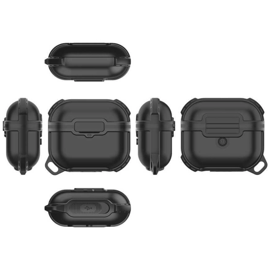 Apple Airpods 3. Nesil Zore Airbag 16 Silikon 1-1 Su Geçirmez Kılıf - Siyah