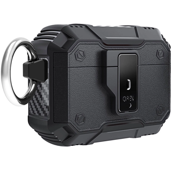 Apple Airpods 3. Nesil Zore Airbag 35 Darbelere Karşı Dayanıklı Düğmeli Kılıf - Siyah