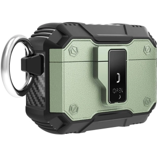 Apple Airpods 3. Nesil Zore Airbag 35 Darbelere Karşı Dayanıklı Düğmeli Kılıf - Yeşil