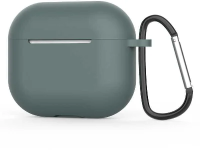 Apple Airpods 3. Nesil Zore Standart Silikon Kılıf - Koyu Yeşil