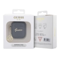 Apple Airpods Kılıf GUESS Glitter 4G Charm Kapak - Siyah