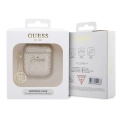 Apple Airpods Kılıf GUESS Glitter 4G Charm Kapak - Siyah