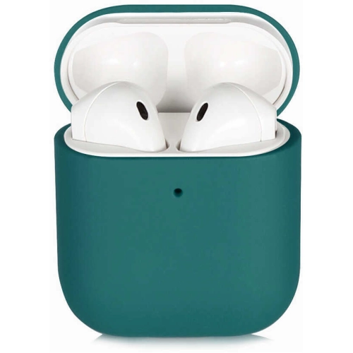 Apple Airpods Kılıf Zore Silk Silikon - Koyu Yeşil