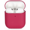 Apple Airpods Kılıf Zore Silk Silikon - Pembe Koyu