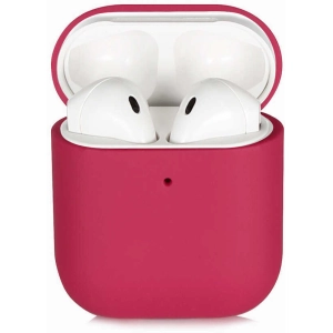 Apple Airpods Kılıf Zore Silk Silikon - Pembe Koyu
