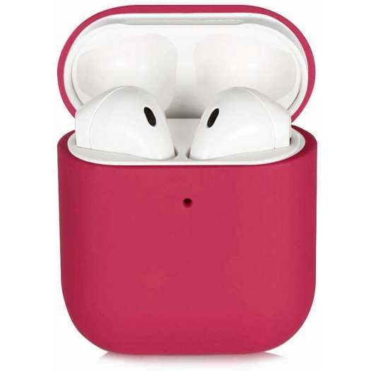 Apple Airpods Kılıf Zore Silk Silikon - Pembe Koyu