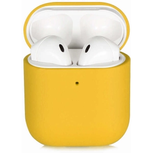 Apple Airpods Kılıf Zore Silk Silikon - Sarı