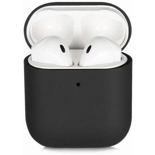 Apple Airpods Kılıf Zore Silk Silikon - Siyah