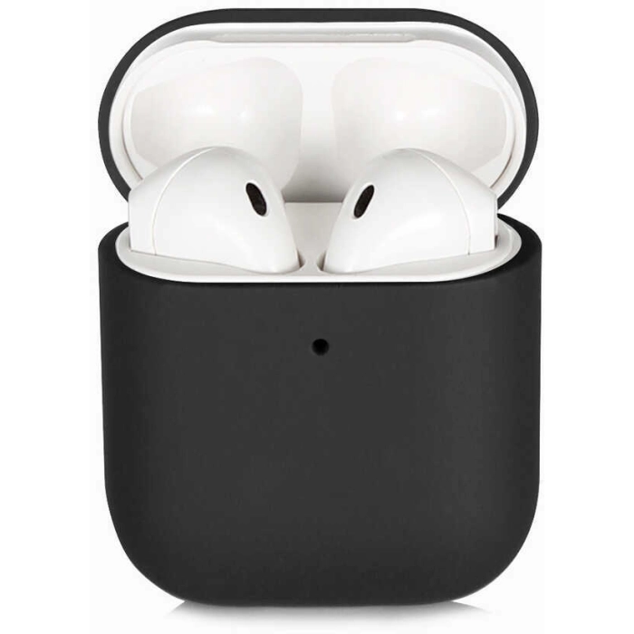 Apple Airpods Kılıf Zore Silk Silikon - Siyah