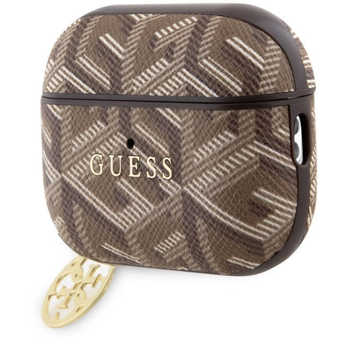 Apple Airpods Pro 2 Kılıf Guess Orjinal Lisanslı G Cube Desenli 4G Süs Zincirli Kapak - Siyah