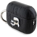 Apple Airpods Pro 2 Kılıf Karl Lagerfeld Orjinal Lisanslı Monogram Silikon Kapak - Siyah