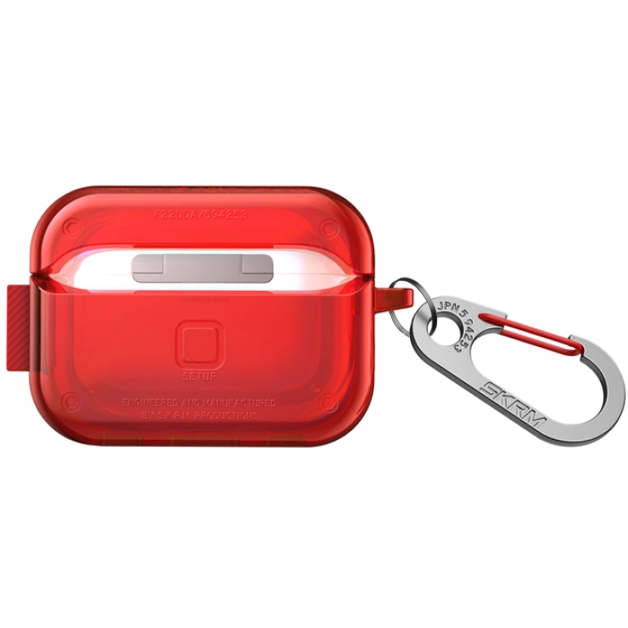 Apple Airpods Pro 2 Kılıf SkinArma Şeffaf Renkli Airbagli Tasarım Saido Kılıf - Kırmızı