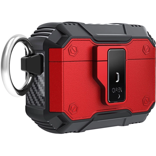 Apple Airpods Pro 2 Zore Airbag 35 Darbelere Karşı Dayanıklı Düğmeli Kılıf - Kırmızı