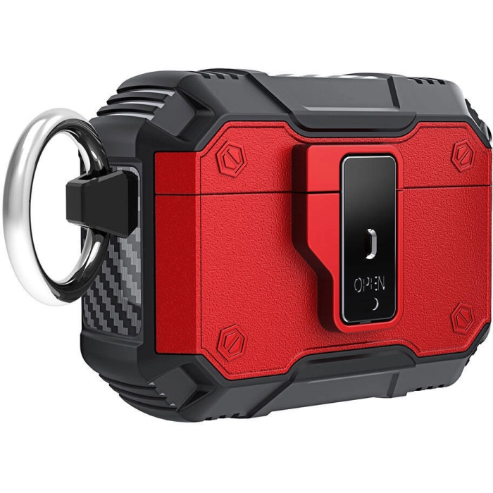 Apple Airpods Pro 2 Zore Airbag 35 Darbelere Karşı Dayanıklı Düğmeli Kılıf - Kırmızı