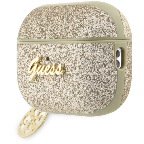 Apple Airpods Pro Kılıf GUESS Glitter 4G Charm Kapak - Gold