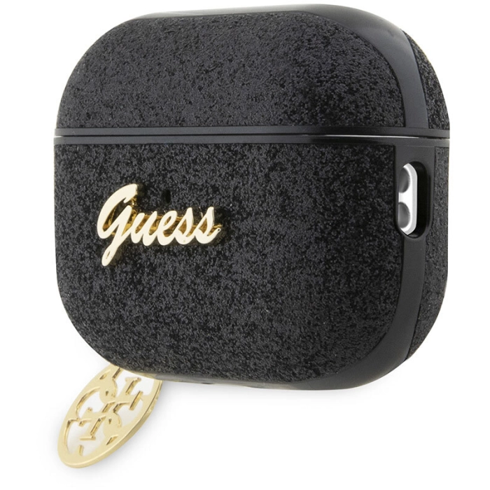 Apple Airpods Pro Kılıf GUESS Glitter 4G Charm Kapak - Siyah