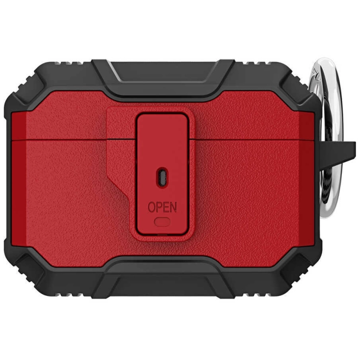 Apple Airpods Pro Kılıf Zore Airbag 27 Silikon - Siyah-Kırmızı