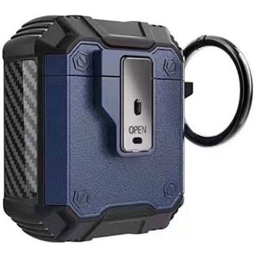 Apple Airpods Zore Airbag 35 Darbelere Karşı Dayanıklı Düğmeli Kılıf - Mavi