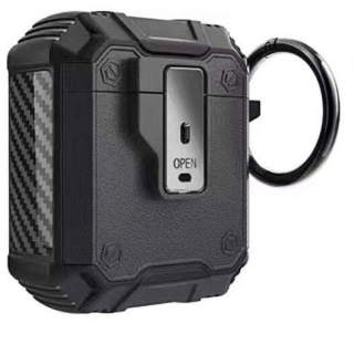 Apple Airpods Zore Airbag 35 Darbelere Karşı Dayanıklı Düğmeli Kılıf - Siyah