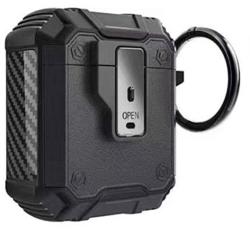 Apple Airpods Zore Airbag 35 Darbelere Karşı Dayanıklı Düğmeli Kılıf - Siyah