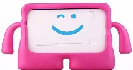 Apple iPad 10.9 2022 (10. Nesil) Kılıf Çocuklar İçin Standlı Eğlenceli Korumalı Silikon Tablet Kılıfı - Pembe