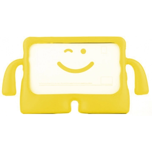 Apple iPad 10.9 2022 (10. Nesil) Kılıf Çocuklar İçin Standlı Eğlenceli Korumalı Silikon Tablet Kılıfı - Sarı