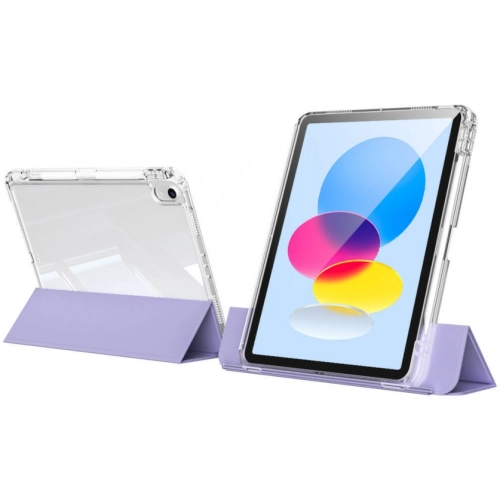 Apple iPad 10.9 2022 (10. Nesil) Kılıf Magnetik Ayrılabilen Airbagli Sliding Silikon Tablet Kapak - Gri