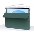 Apple iPad 10.9 2022 (10. Nesil) ​Kılıf Magnetik Ayrılabilen Airbagli Sliding Silikon Tablet Kapak - Koyu Yeşil
